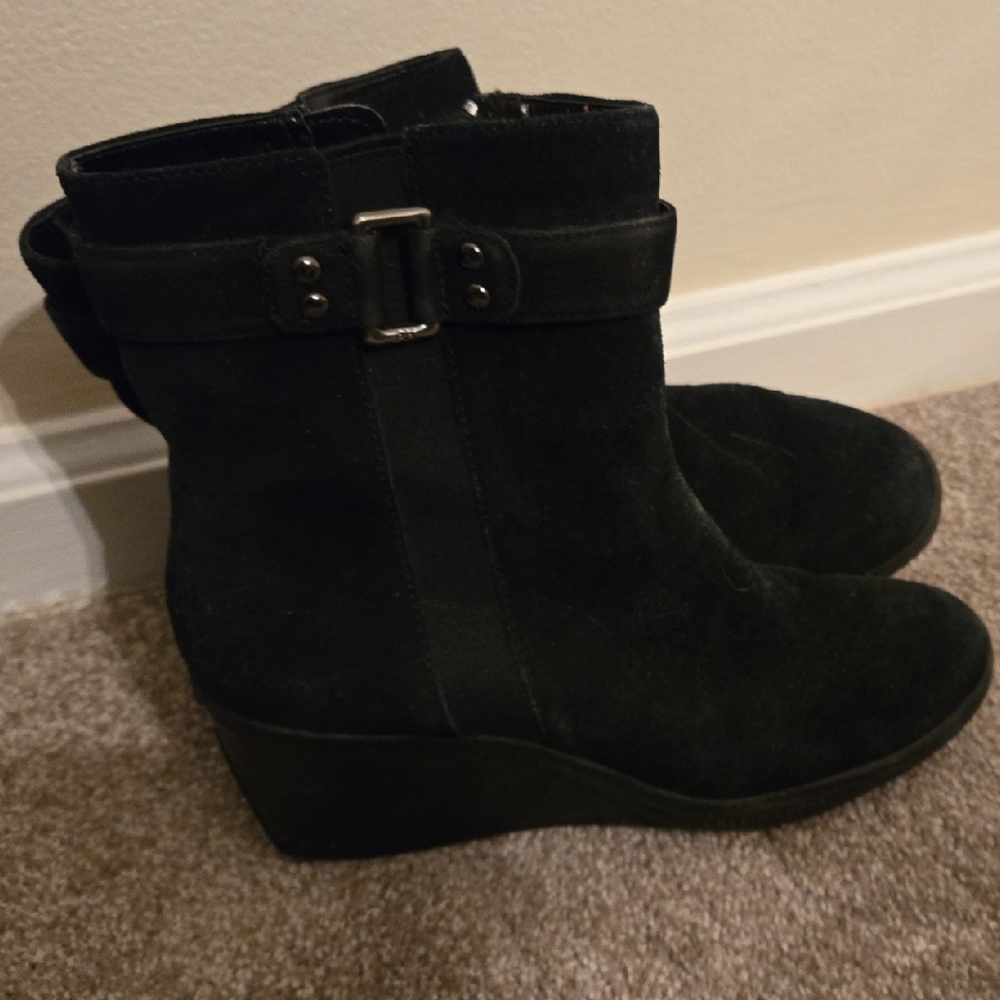 Anne Klein Sport Black Wedge Boots